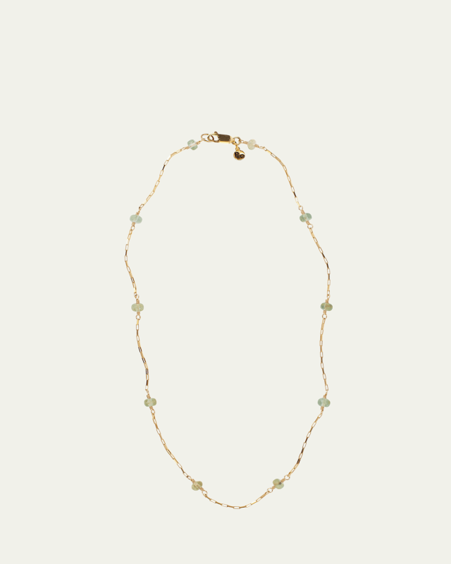 Creek Necklace with Aquamarine, 16"L